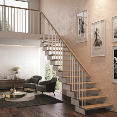 Stahlwangentreppe Composity Tube B84 cm