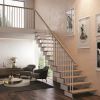 Stahlwangentreppe Composity Tube B94 cm