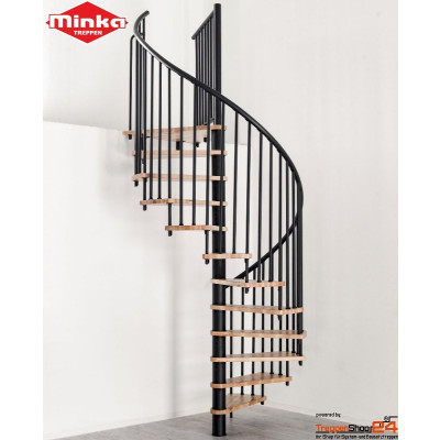 Spindeltreppe Spiral Smart Ø 140 cm Buche