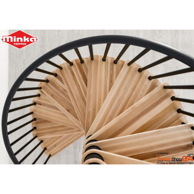 Spindeltreppe Spiral Smart Ø 140 cm Buche