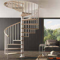 Spindeltreppe Phola Ø 180 cm mit Holzhandlauf