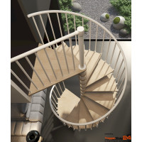 Spindeltreppe Phola Ø 180 cm mit Holzhandlauf