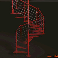 quadratische Spindeltreppe Ciclamino G Quadra 160 x 160 cm
