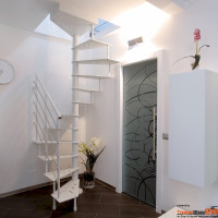 quadratische Spindeltreppe Ciclamino G Quadra 160 x 160 cm