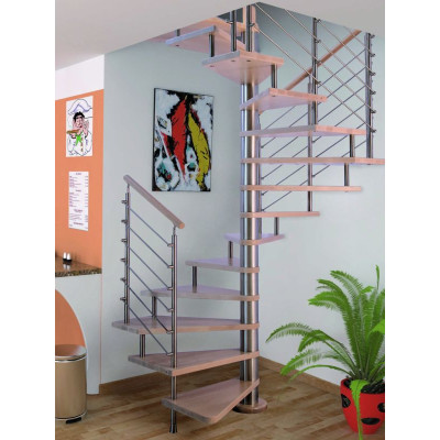quadratische Spindeltreppe Peonia 130 x 130 cm