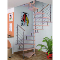 quadratische Spindeltreppe Peonia 190 x 190 cm